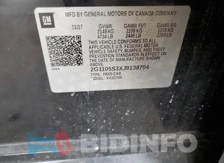 2G1105S3XJ9138704 Photo# 12