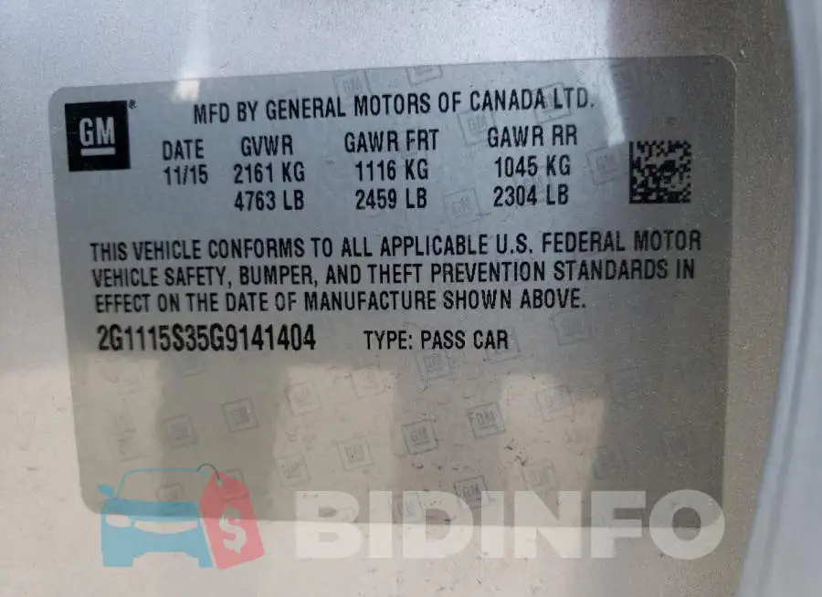 2G1115S35G9141404 Photo# 13