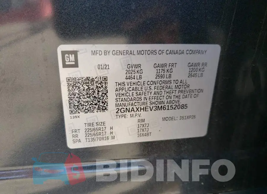2GNAXHEV3M6152085 Photo# 13