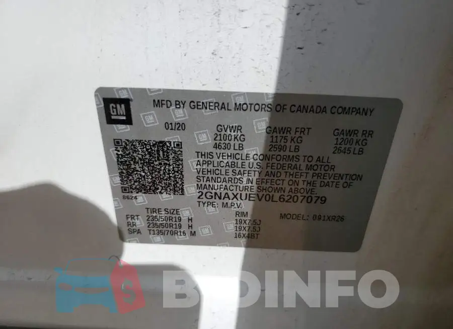 2GNAXUEV0L6207079 Photo# 12