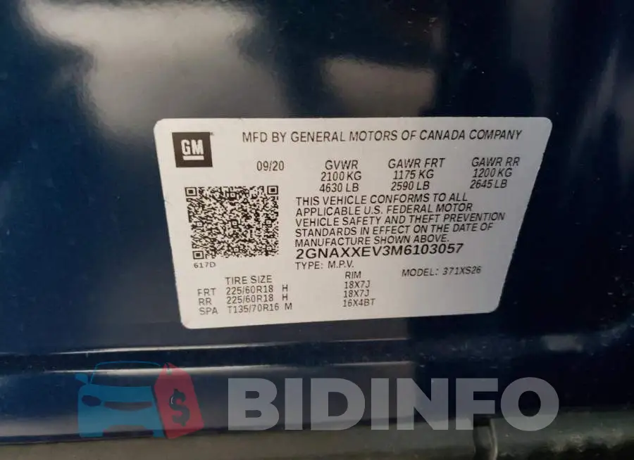 2GNAXXEV3M6103057 Photo# 13