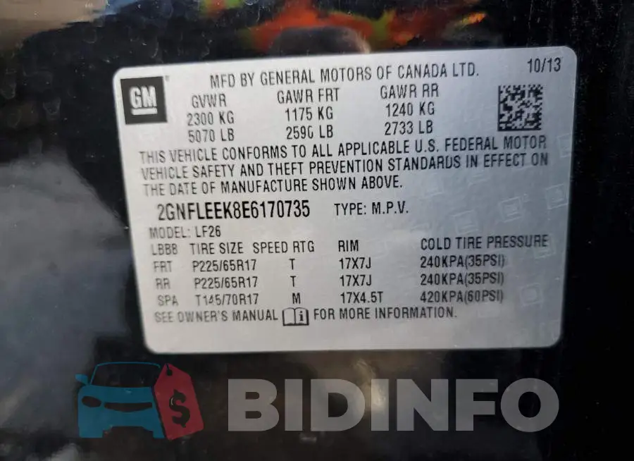 2GNFLEEK8E6170735 Photo# 12