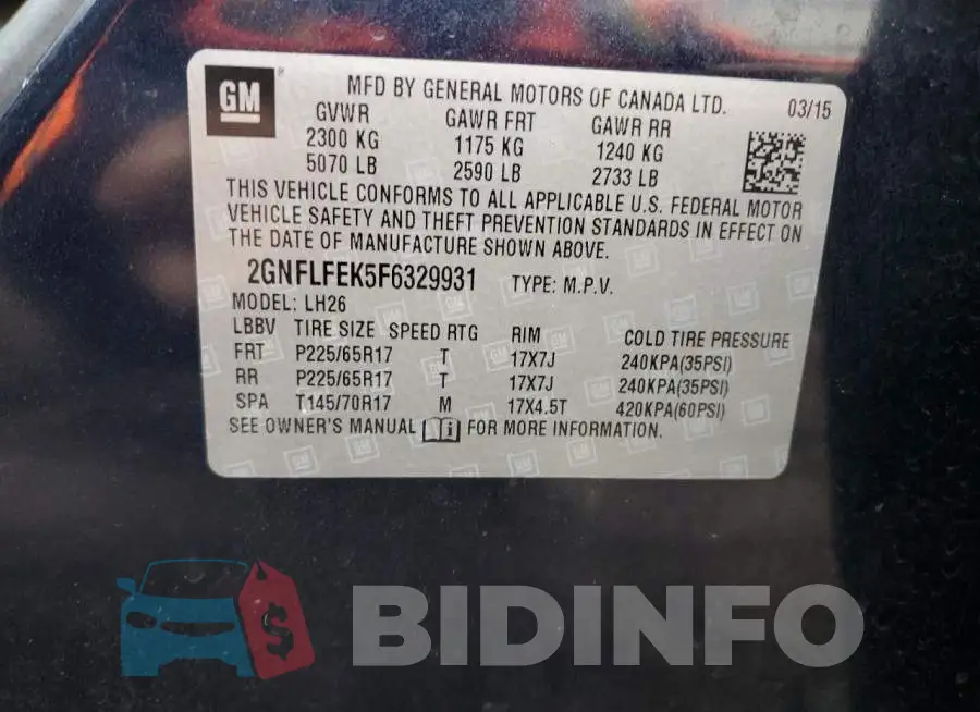 2GNFLFEK5F6329931 Photo# 12