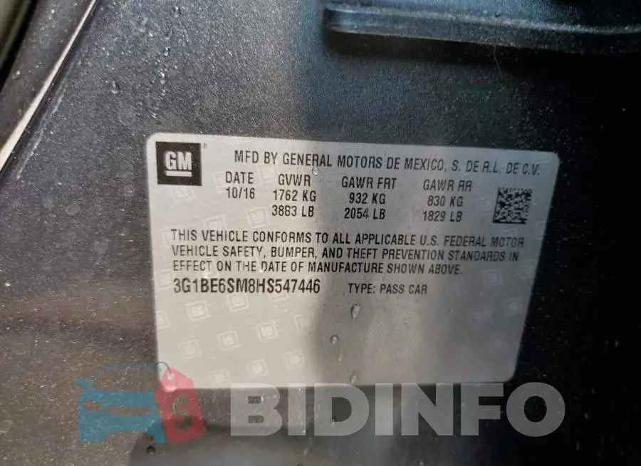 3G1BE6SM8HS547446 Photo# 12