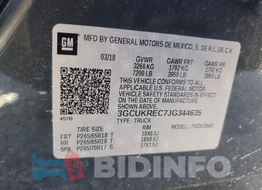 3GCUKREC7JG344635 Photo# 12