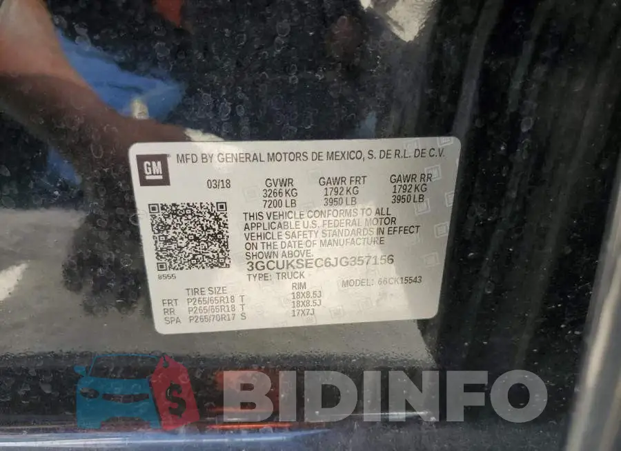 3GCUKSEC6JG357156 Photo# 12