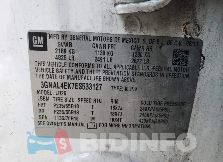 3GNAL4EK7ES533127 Photo# 13