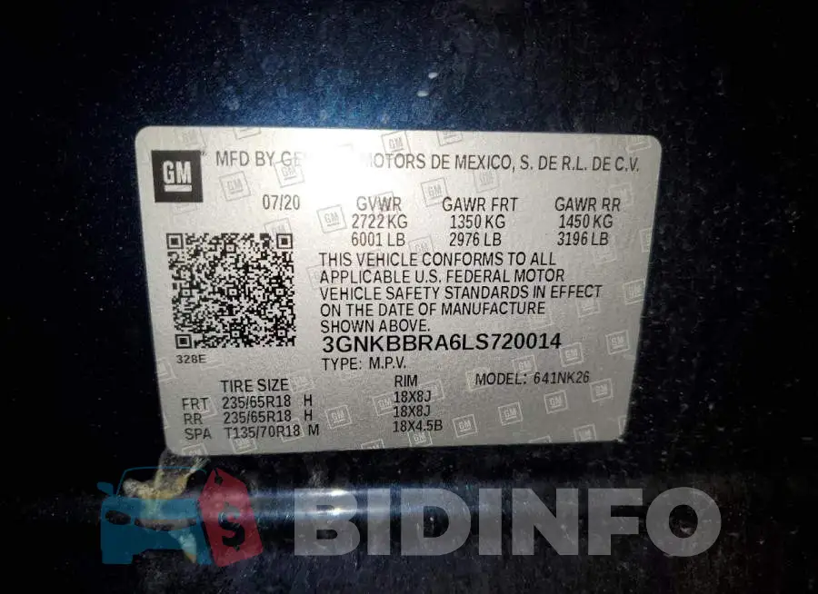 3GNKBBRA6LS720014 Photo# 12