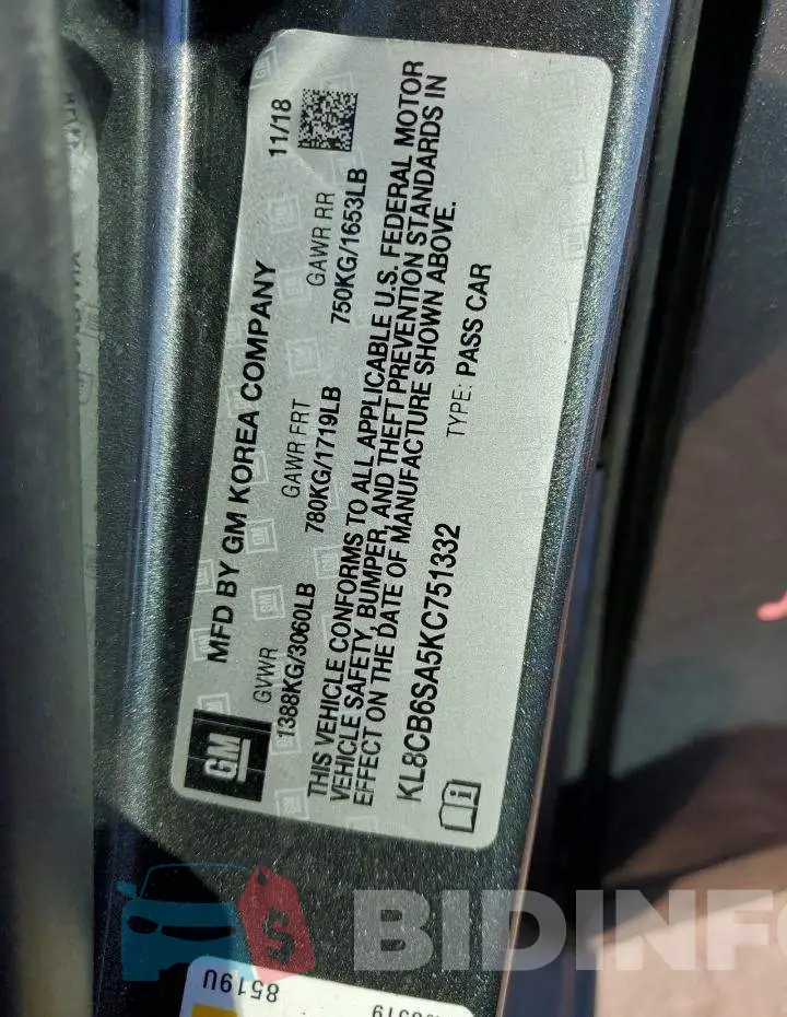 KL8CB6SA5KC751332 Photo# 13