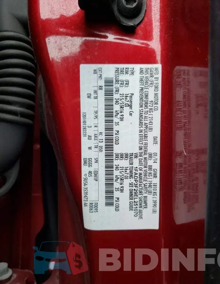 1FADP3F29EL251070 Photo# 12