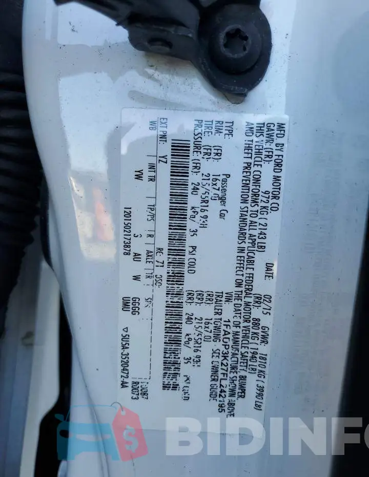 1FADP3K27FL242195 Photo# 12