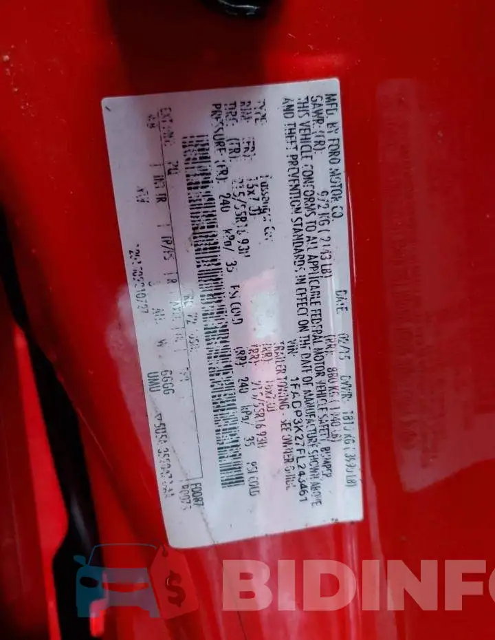 1FADP3K27FL243461 Photo# 12