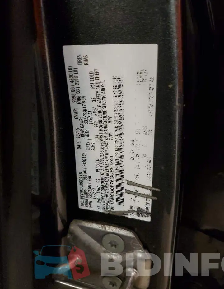 1FMCU0F76GUB91248 Photo# 12