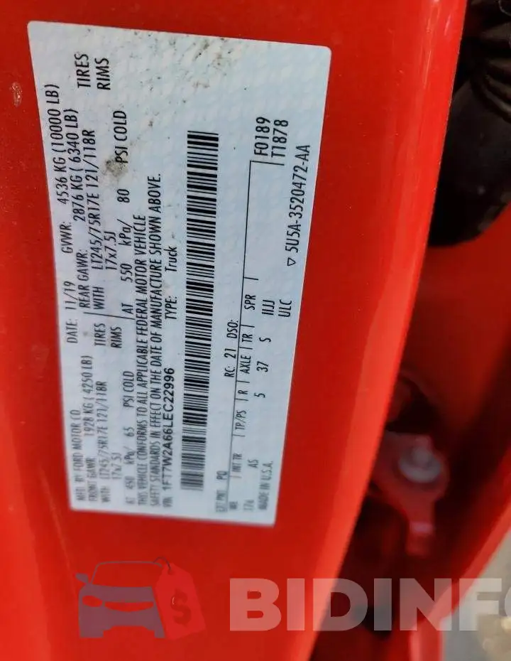 1FT7W2A66LEC22996 Photo# 12