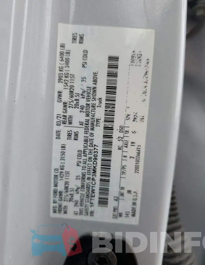 1FTEW1CP3MKD90377 Photo# 12