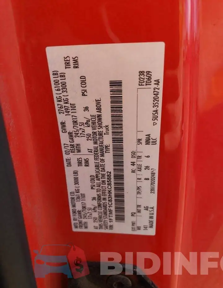 1FTMF1C83HKC85882 Photo# 12