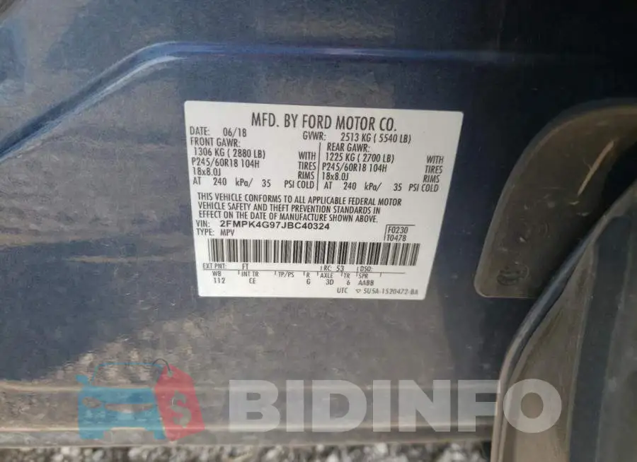 2FMPK4G97JBC40324 Photo# 13