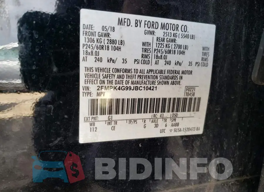 2FMPK4G99JBC10421 Photo# 13