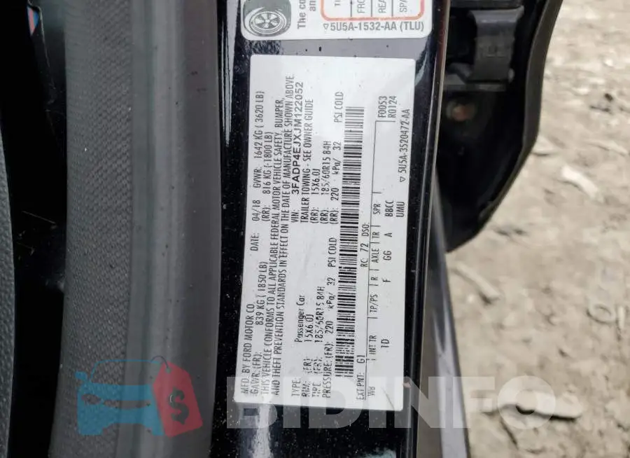 3FADP4EJXJM122052 Photo# 12