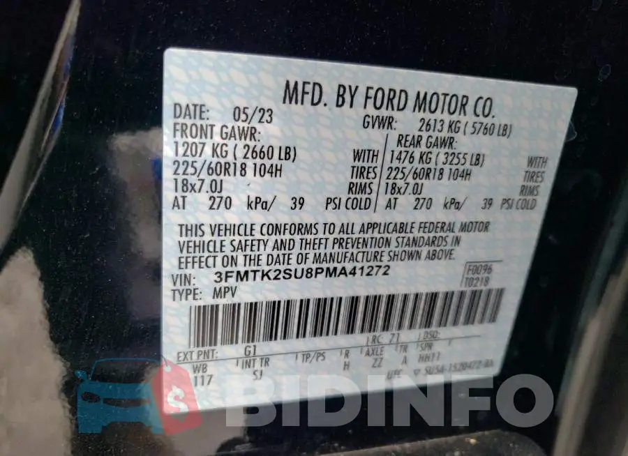 3FMTK2SU8PMA41272 Photo# 13