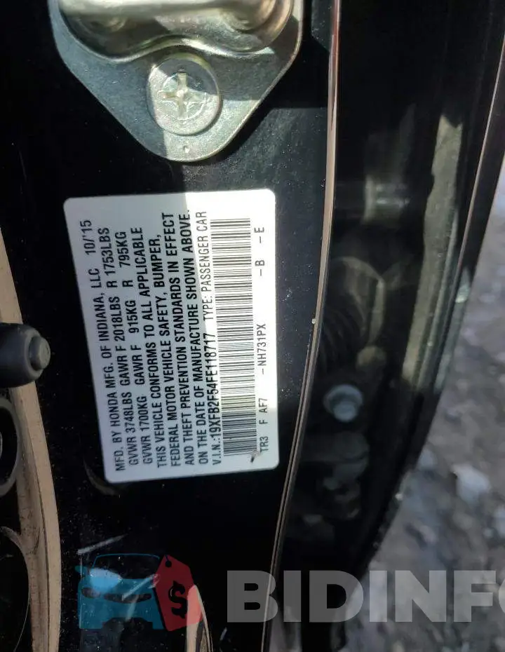 19XFB2F54FE118717 Photo# 12