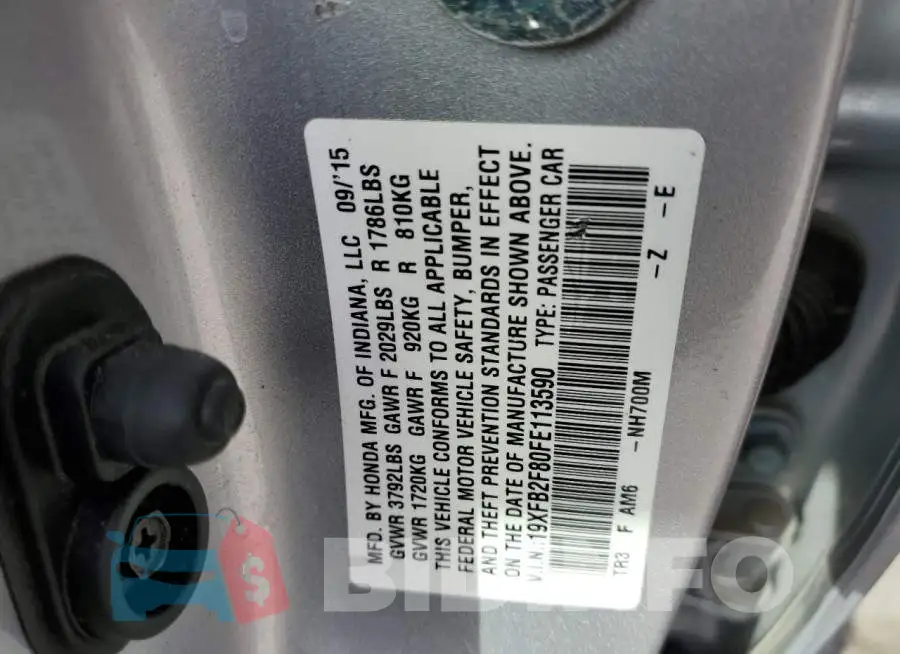 19XFB2F80FE113590 Photo# 12