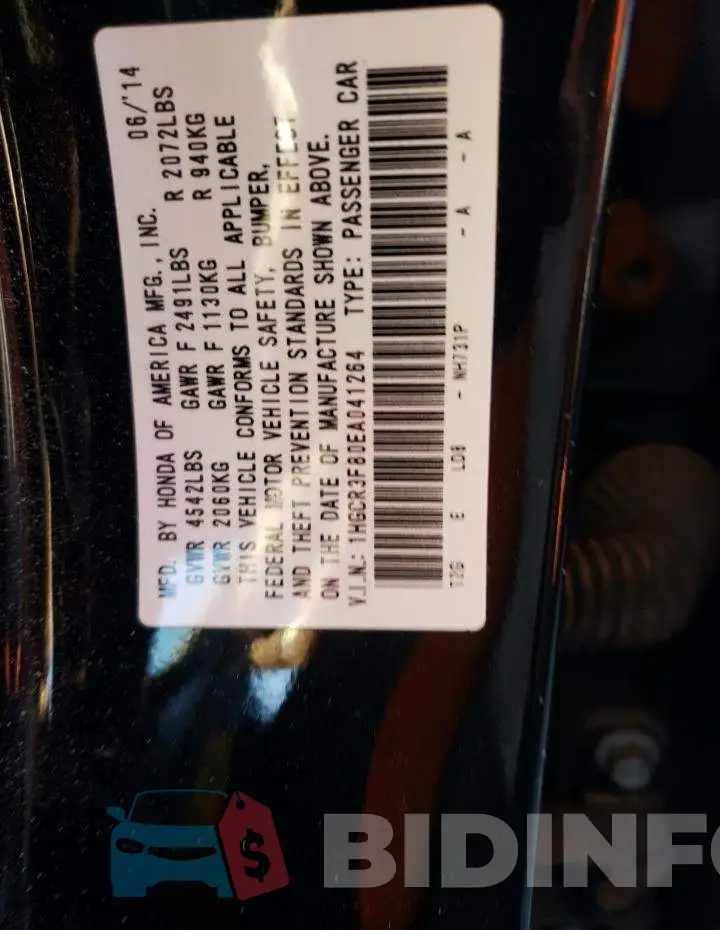 1HGCR3F80EA041264 Photo# 12