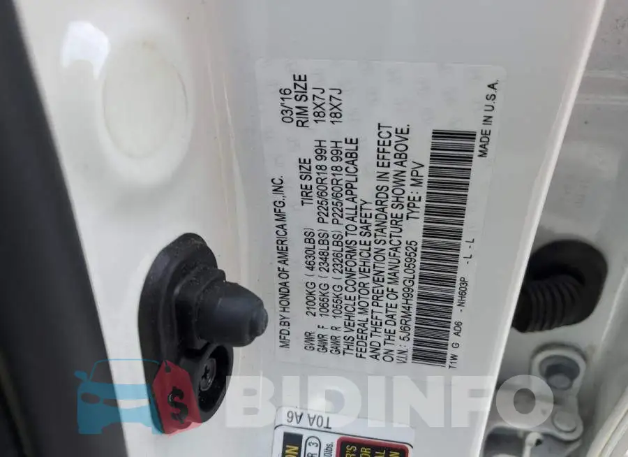 5J6RM4H99GL059525 Photo# 12