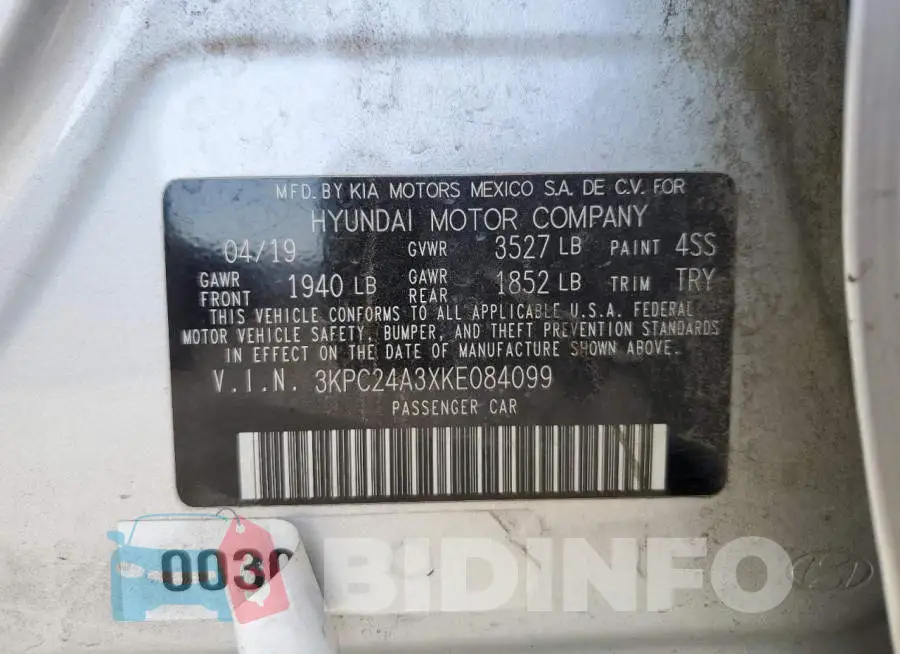 3KPC24A3XKE084099 Photo# 12