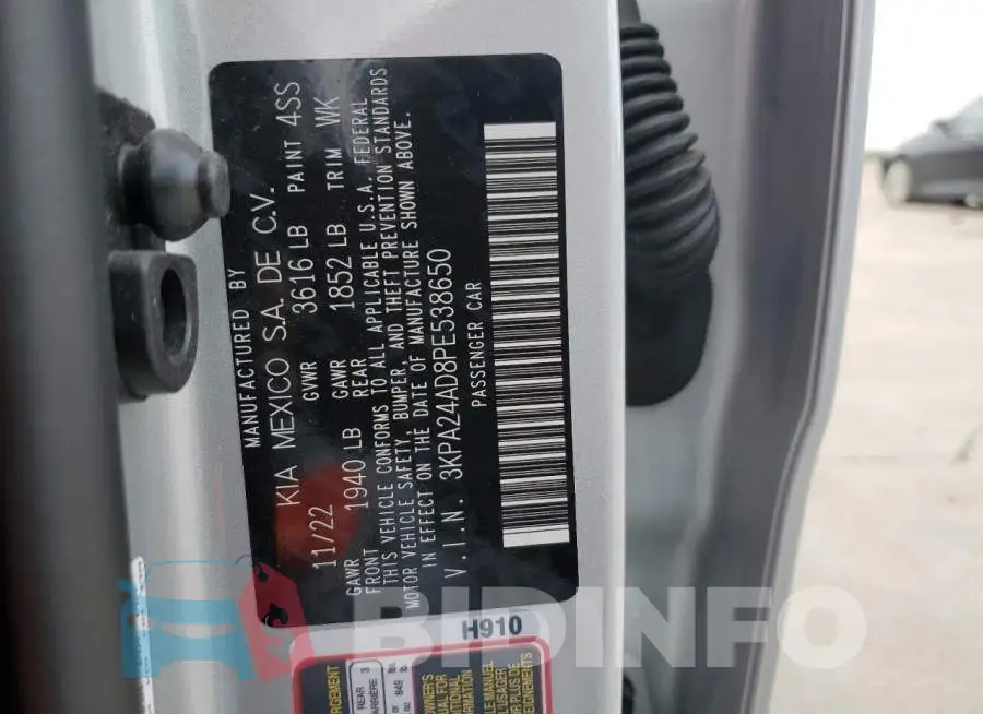 3KPA24AD8PE538650 Photo# 12
