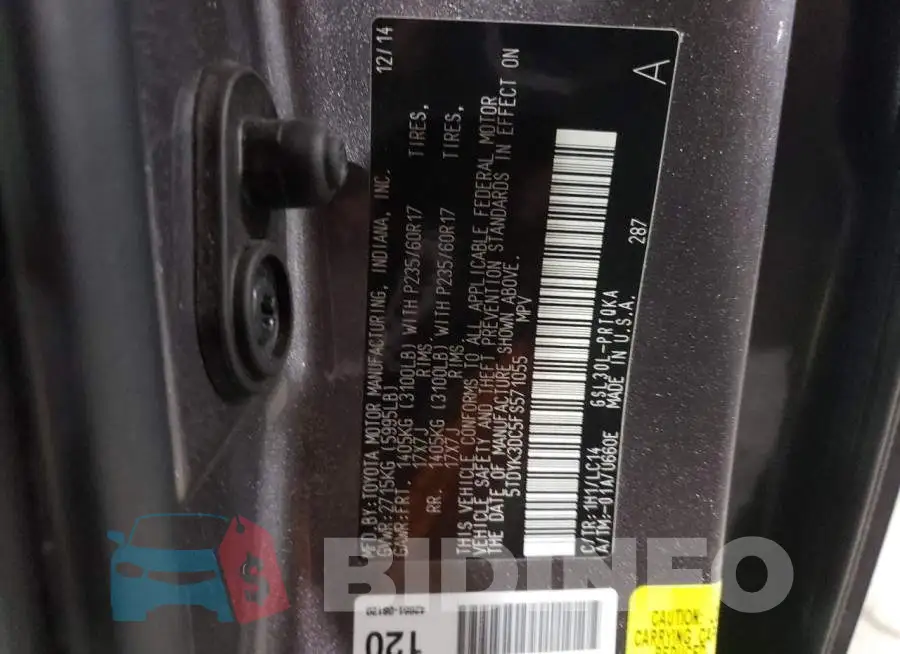 5TDYK3DC5FS571055 Photo# 13