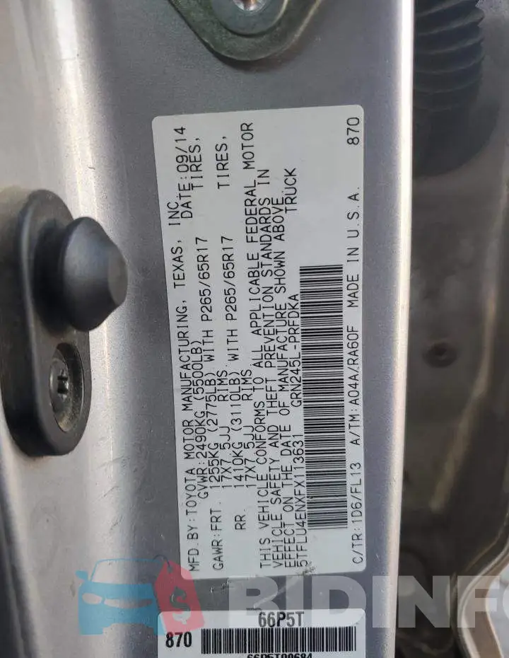 5TFLU4ENXFX113631 Photo# 12