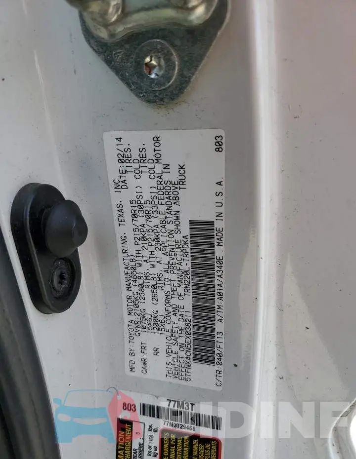 5TFNX4CN5EX038211 Photo# 12