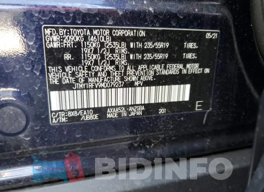 JTMY1RFV9MD079237 Photo# 13