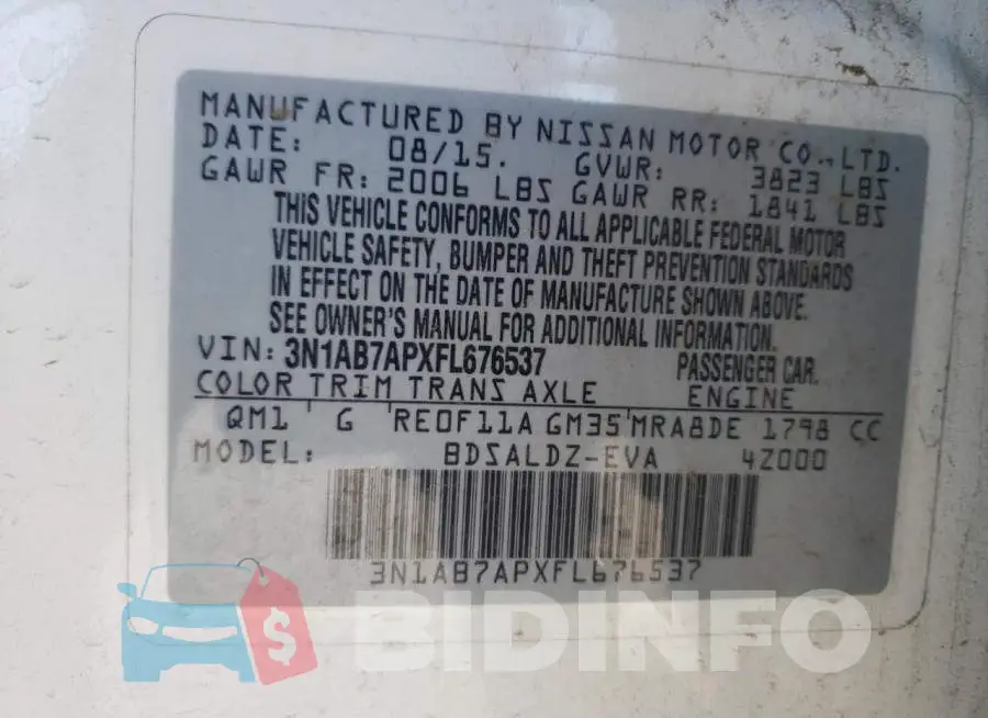 3N1AB7APXFL676537 Photo# 12