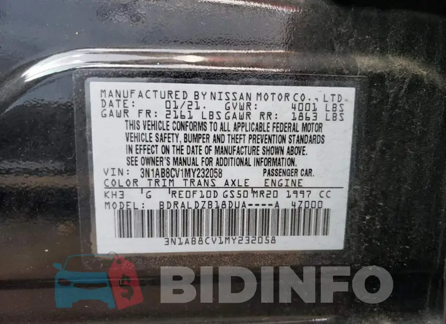 3N1AB8CV1MY232058 Photo# 12