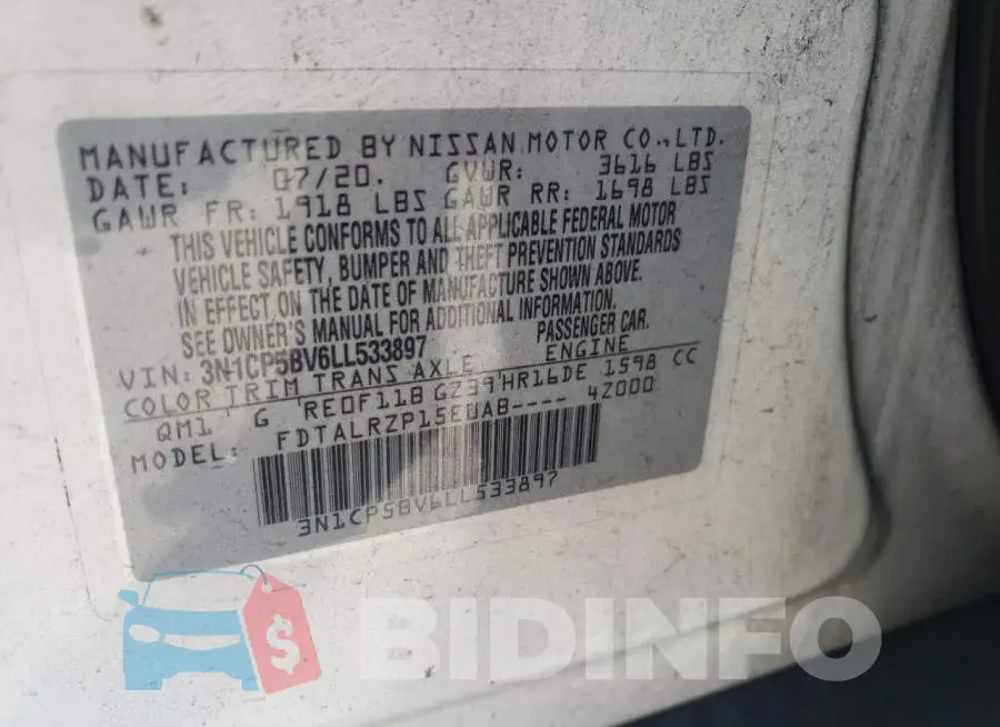 3N1CP5BV6LL533897 Photo# 13