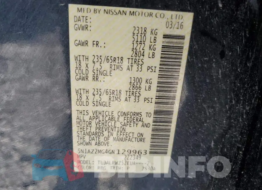 5N1AZ2MG4GN129963 Photo# 14