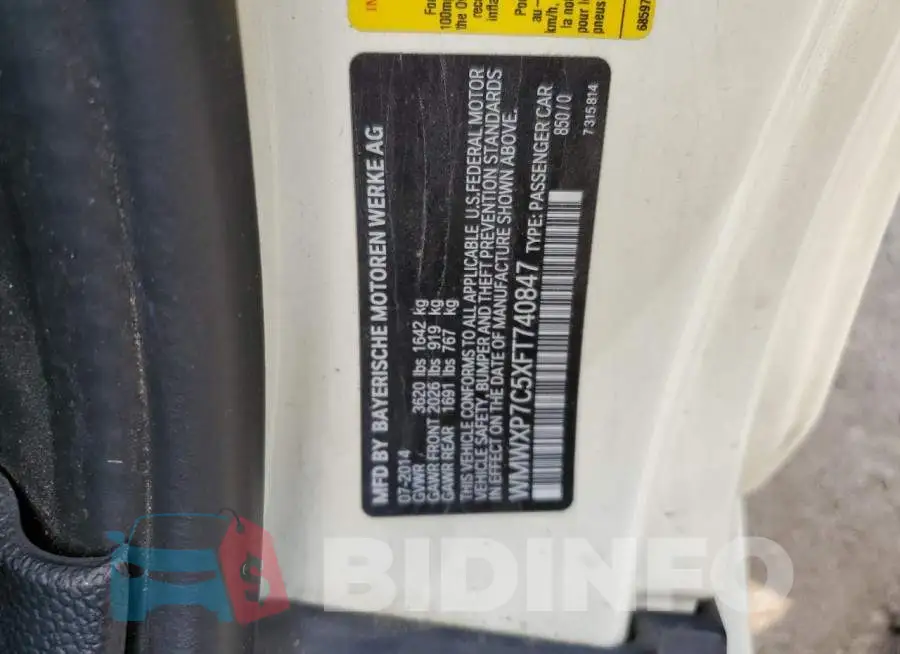 WMWXP7C5XFT740847 Photo# 12