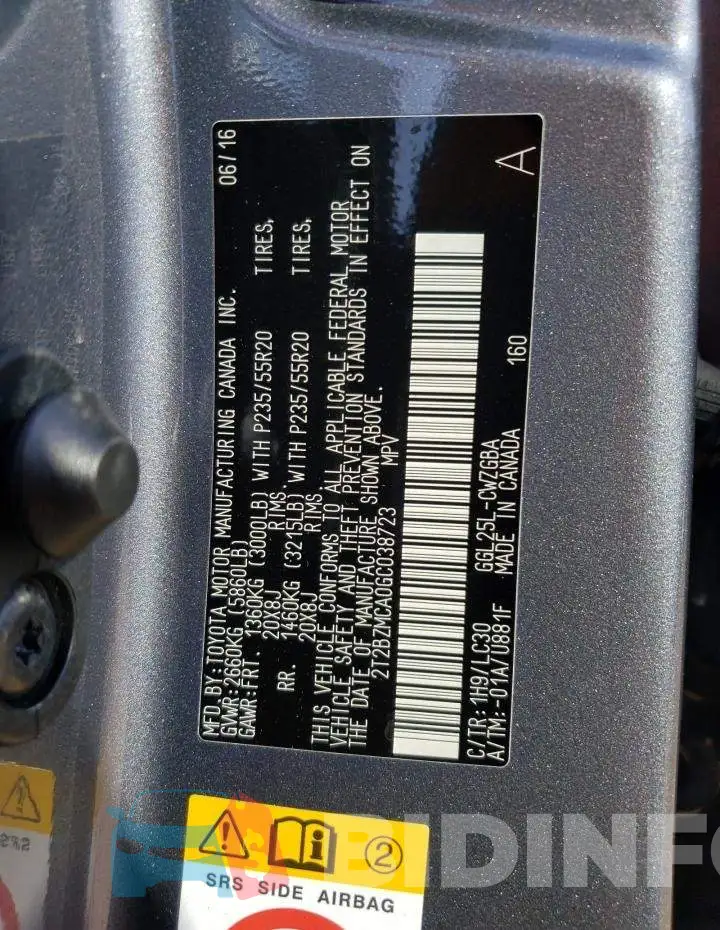 2T2BZMCA0GC038723 Photo# 13