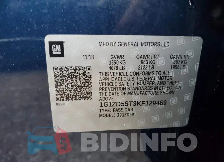 1G1ZD5ST3KF129469 Photo# 12