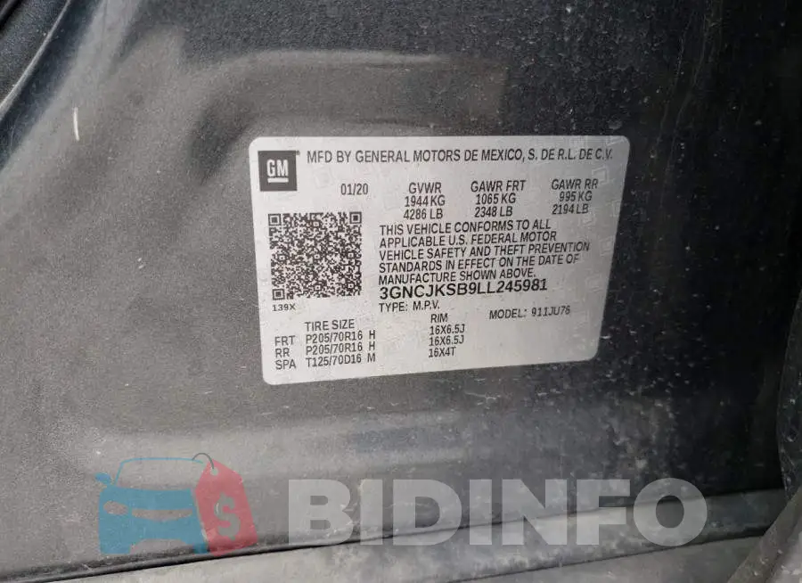 3GNCJKSB9LL245981 Photo# 13