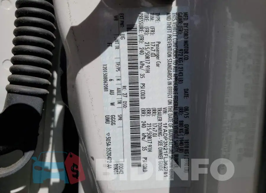 1FADP3N21FL362781 Photo# 13