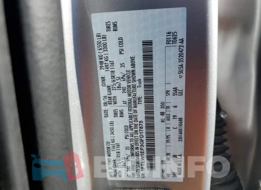 1FTEW1EP3GFD17875 Photo# 12