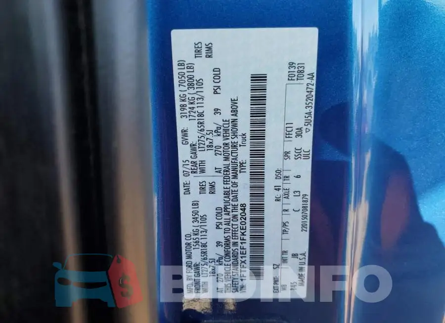 1FTFX1EF1FKE02048 Photo# 12