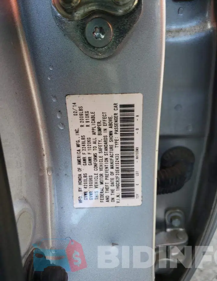 1HGCR2F30EA152430 Photo# 12