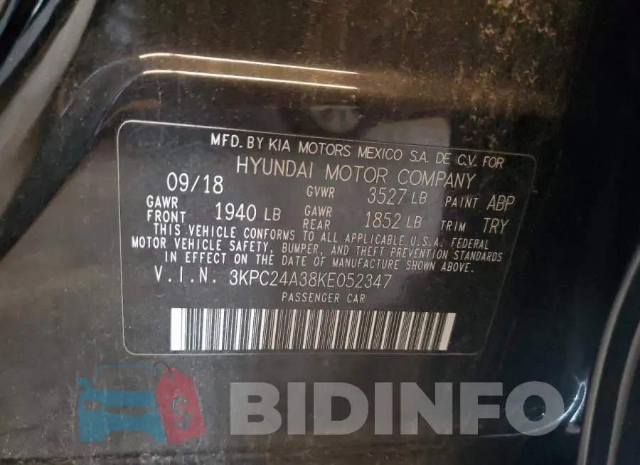 3KPC24A38KE052347 Photo# 12