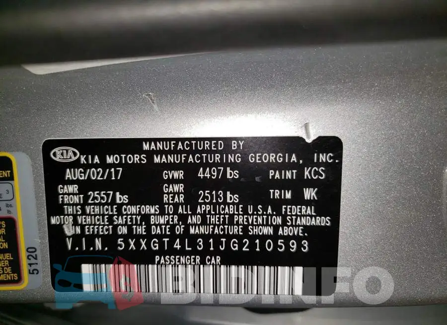 5XXGT4L31JG210593 Photo# 12