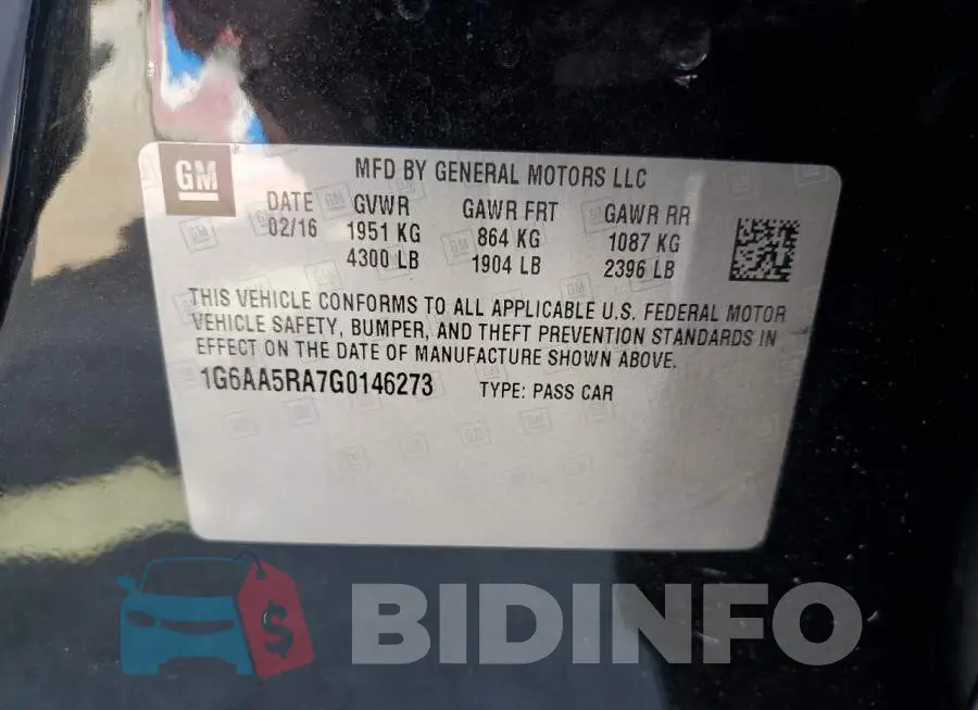 1G6AA5RA7G0146273 Photo# 13