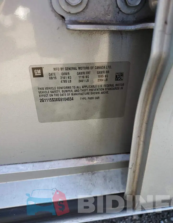 2G1115S3XG9104834 Photo# 13